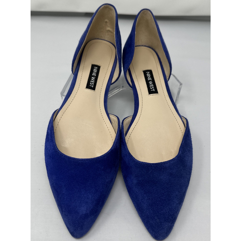 Nine West Womens Shoes Ballet Flat Size 6.5 Blue Suede Starship D’Orsay